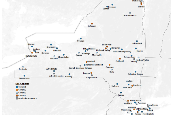 DLE Cohorts across New York State map